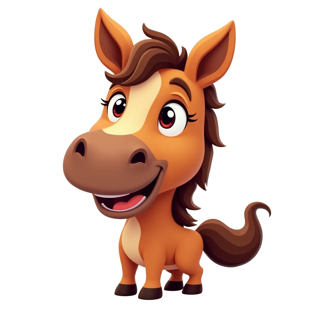 Cute Cartoon Horse